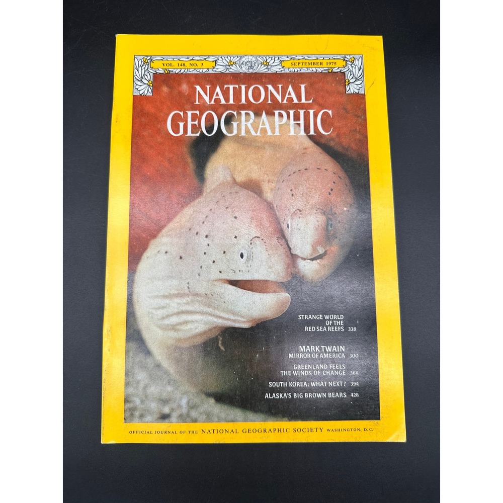 National Geographic September 1975 Magazine Red Sea Reefs Mark Twain Greenland